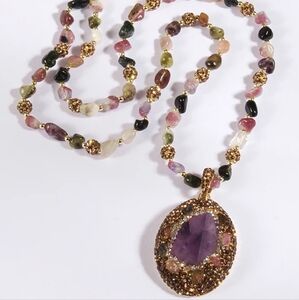 Necklace with Amethyst-looking stone